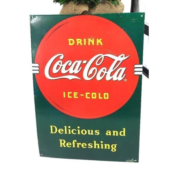 Drink Coca-Cola Ice Cold Metal Sign - Picture 1 of 12